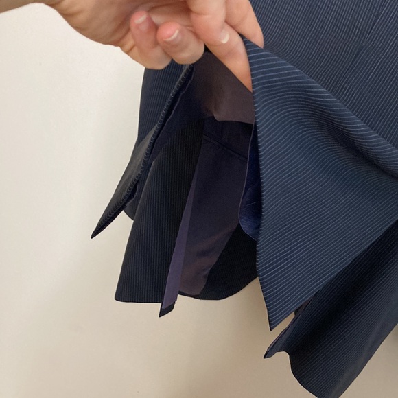Coppley Suit Mens 44T 38 x 31 Navy Blue Pinstripe Wool 2 Piece Blazer Pants - Picture 8 of 16